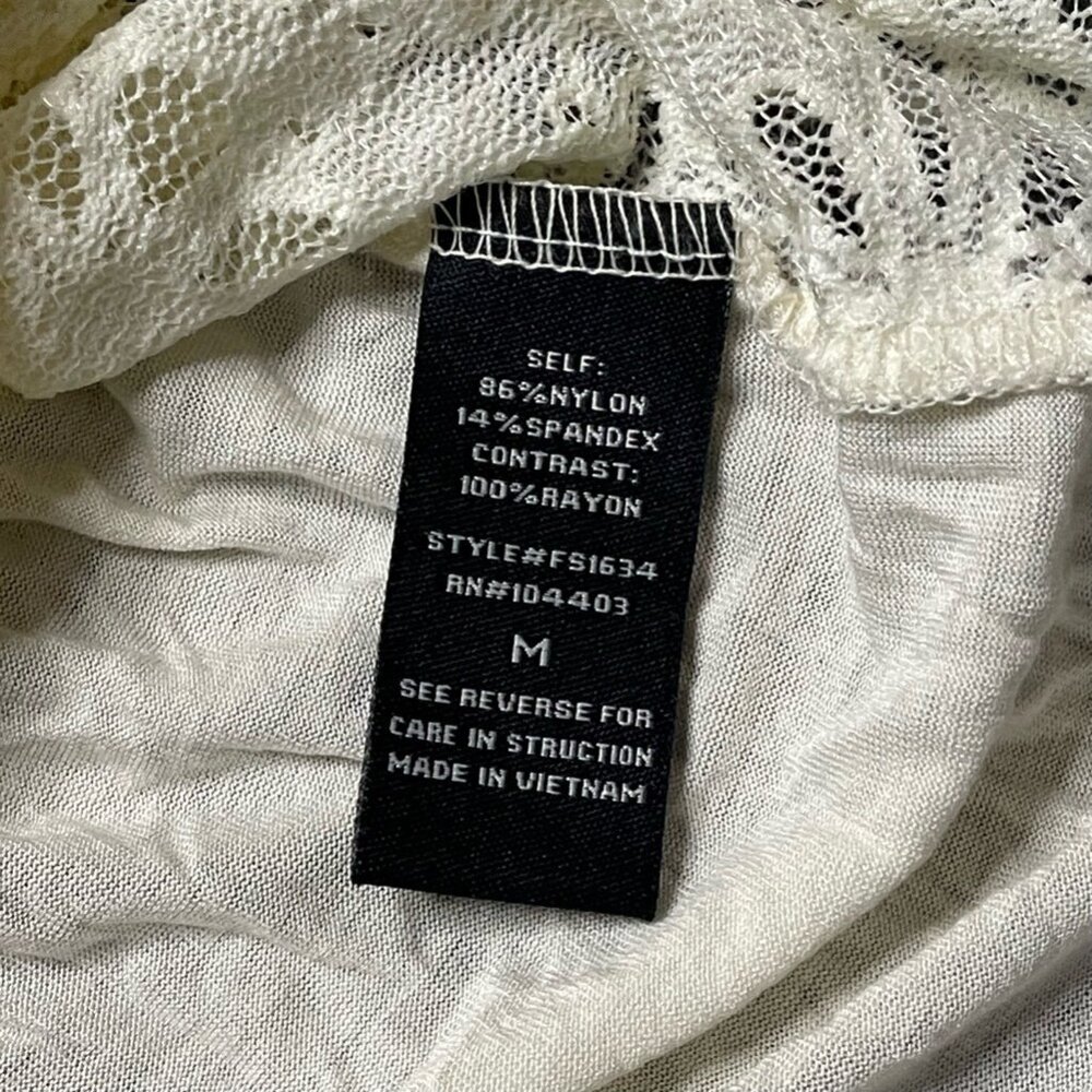 Fifty Street Women Tank Top Ivory Floral Lace Sleeveless Strappy Racerback M New - Picture 5 of 10